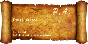 Paul Alex névjegykártya